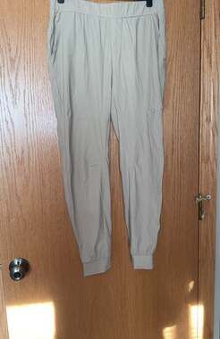 FLX Women's Ascent Joggers - Beige High-Rise Tapered Athletic Pants